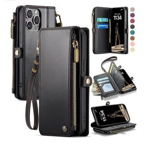Black Leather Wallet Phone Case